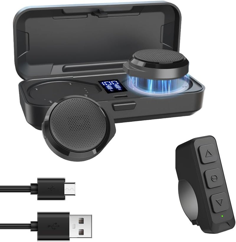 OBEST Motorcycle Helmet Bluetooth Headset,Motorcycle Bluetooth Helmet Speaker,Wireless Installation with Remote Control,BT5.3 Noise Cancellation 1900mAh Battery 50+ Hours Work Time for Skiing Riding - Image 1